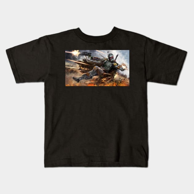 Deadliest bounty hunter in the galaxy Kids T-Shirt by uncannyknack